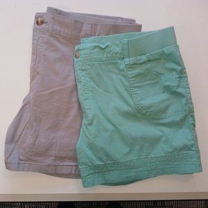 **2 Lee Riders Chino Shorts- Grey & Turquoise
